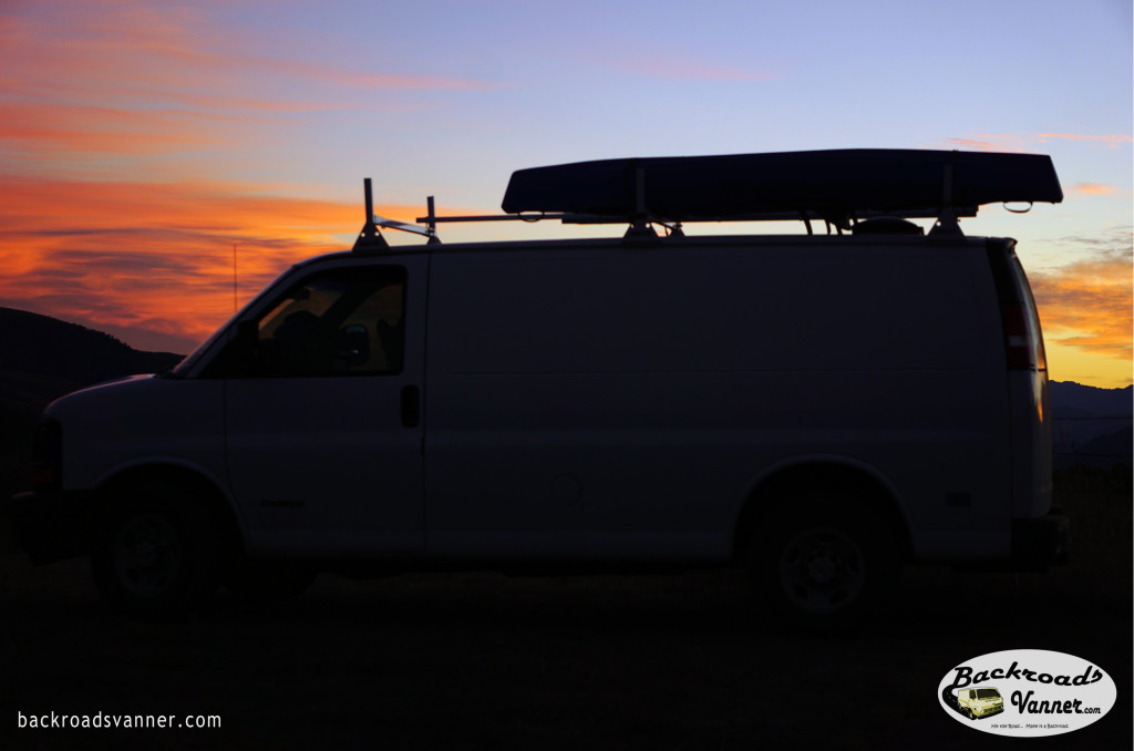 Our Van at Sunrise, Gallatin Mountains, Gardiner District, Montana | Sept 2015 | Photo by BackroadsVanner.com