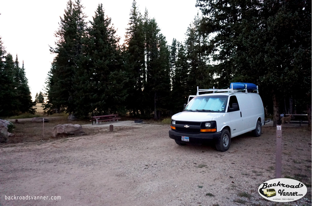 Our Van at Bald Mountain Campground, Bighorn National Forest, WY | Sept 2015 | Photo by BackroadsVanner.com